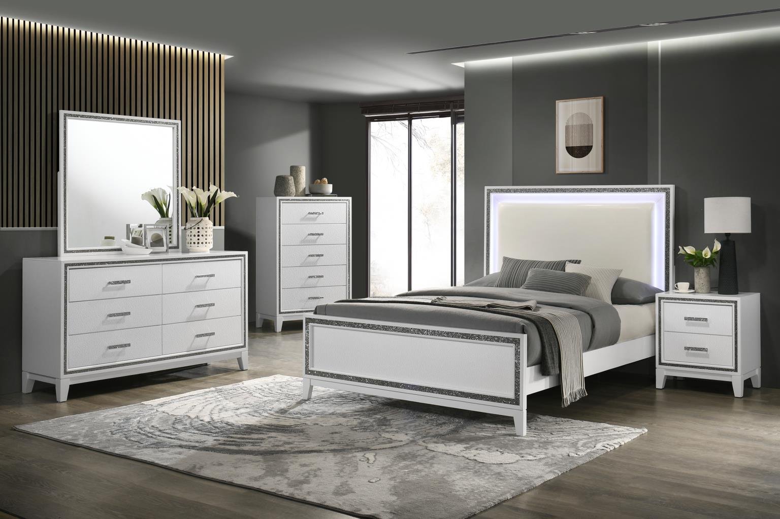 B330 Tala White Bedroom Set – Florida Modern LED Elegance B330 Tala White Bedroom Set – Florida Modern LED Elegance