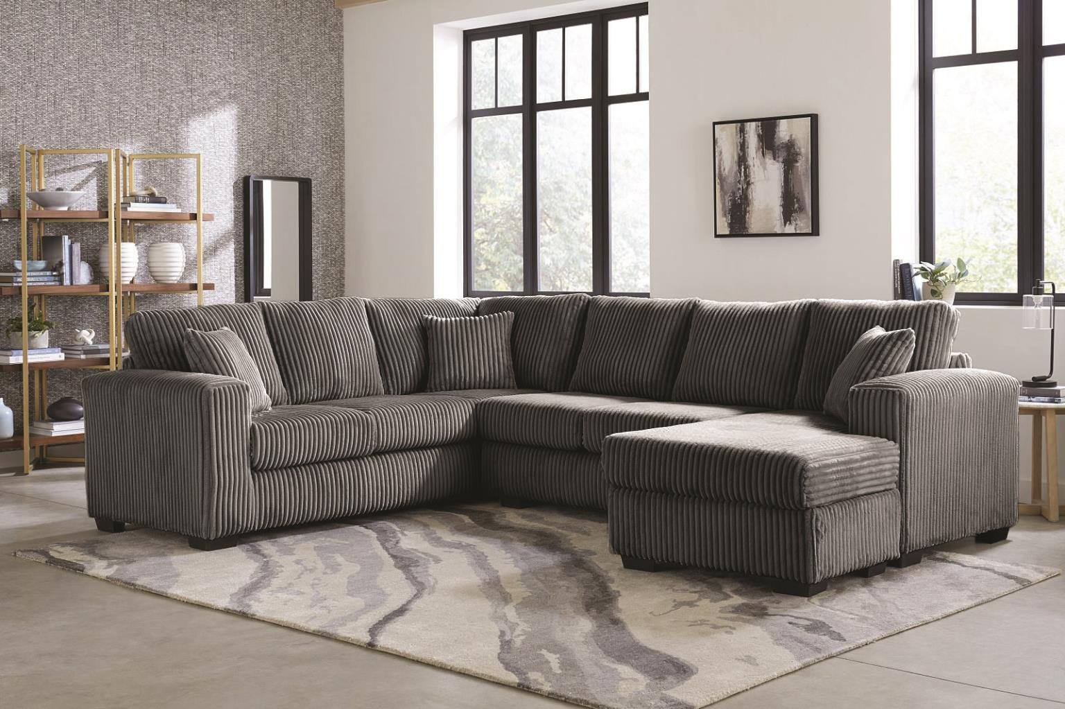 L182 Tate Dark Grey Sectional – Cozy Corduroy Luxury L182 Tate Dark Grey Sectional – Cozy Corduroy Luxury