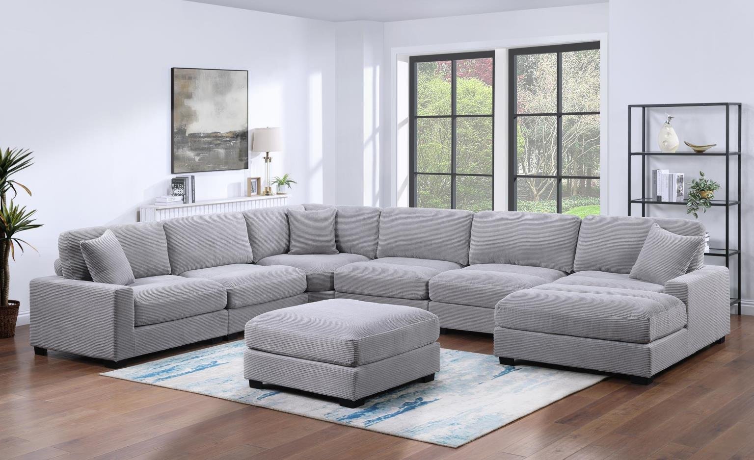 L122 Violet Gray Sectional – Modular Velvet Comfort L122 Violet Gray Sectional – Modular Velvet Comfort