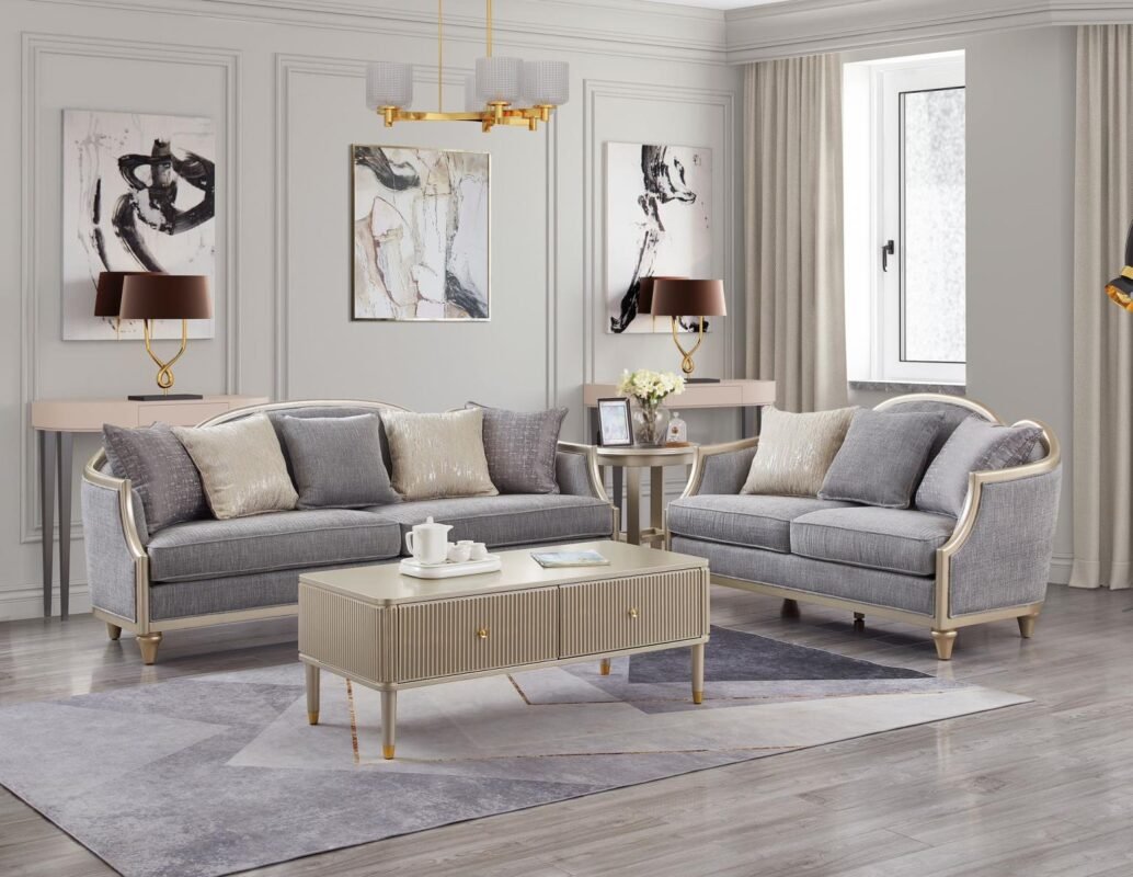 Amiri Grey Sofa & Loveseat Set – Modern Comfort Duo