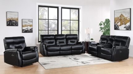 L410 Andres Black Sofa – Sleek & Durable for Florida