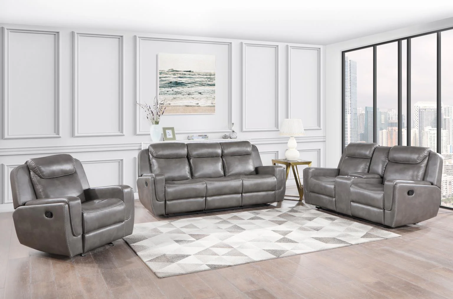 L415 Grey Aspen Living Room Recliner Sofa – Florida L415 Grey Aspen Living Room Recliner Sofa – Florida