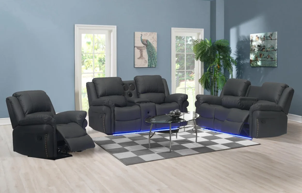 Cesar Living Room Recliner Sofa – Tech-Loaded Comfort