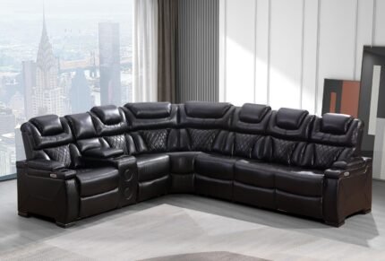 Braden Black Leather Sofa – Sleek, Modern Lounge